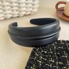 New Fashion Headband For Women Wide Side PU Leather Headwear Solid Color Casaul Hairband For Adult Hair Accessories