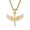3D Engelsflügel Diamant Anhänger Unisex Pulloverkette
