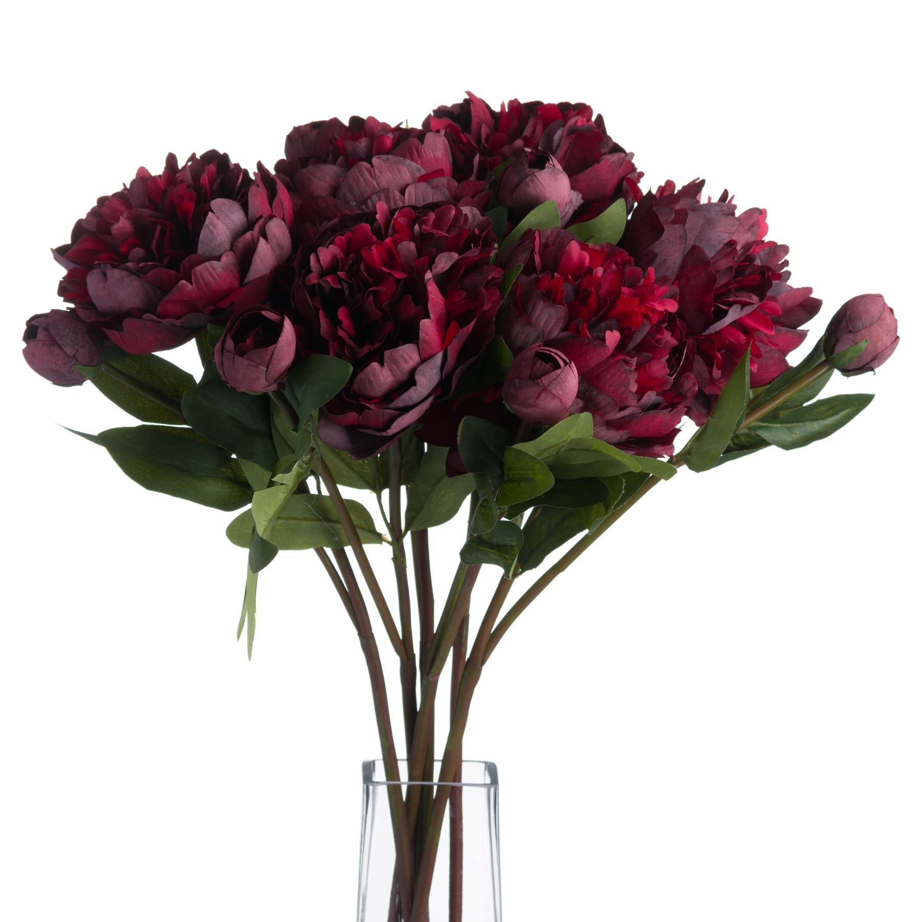 Hill Interiors Faux Borgoña Peonía Rosa One Size borgoña