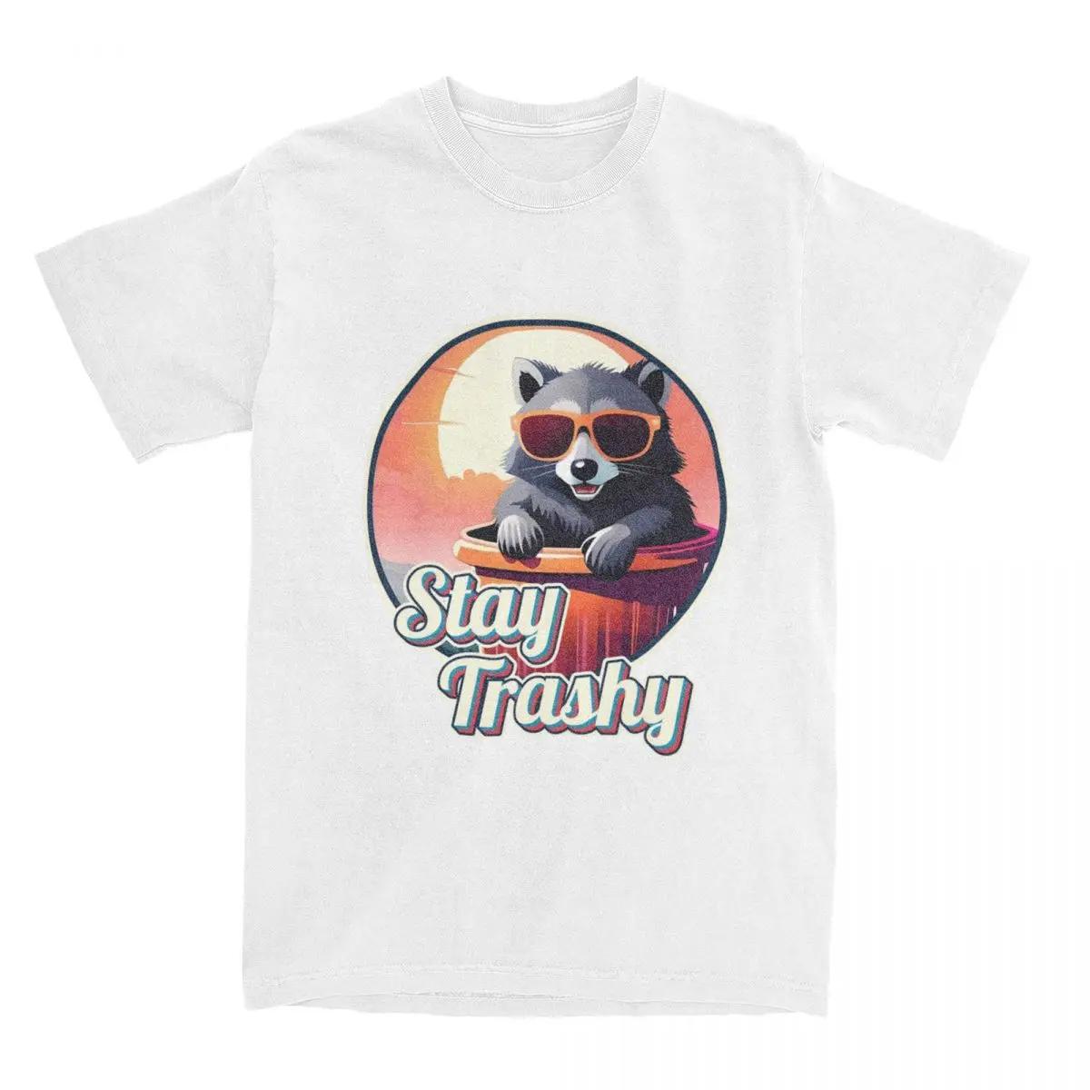 

Забавная футболка с надписью «Мусорная корзина для мусора» для мужчин и женщин из чистого хлопка «Оставайтесь мусорными мусорными енотами» Футболка с мемами Одежда XXXXXL белый