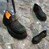 Support the New Ciphertext Men's Pure Leather Casual and Comfortable Woven Men's Shoes High Quality Fashion Versatile Business European Goods Handsome