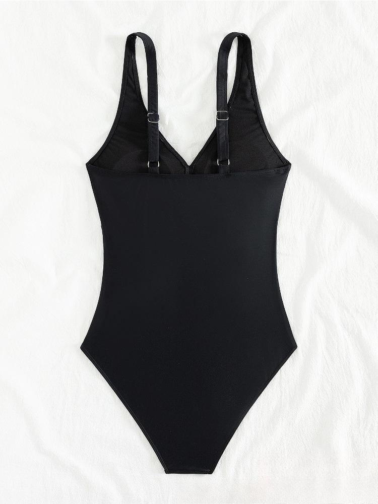 Plus Size One Piece Swimsuit Ruched Cross Slim Fit Tight Sexy Swimwear Women Fashion Beach Vacation Elegant Bathing Suit