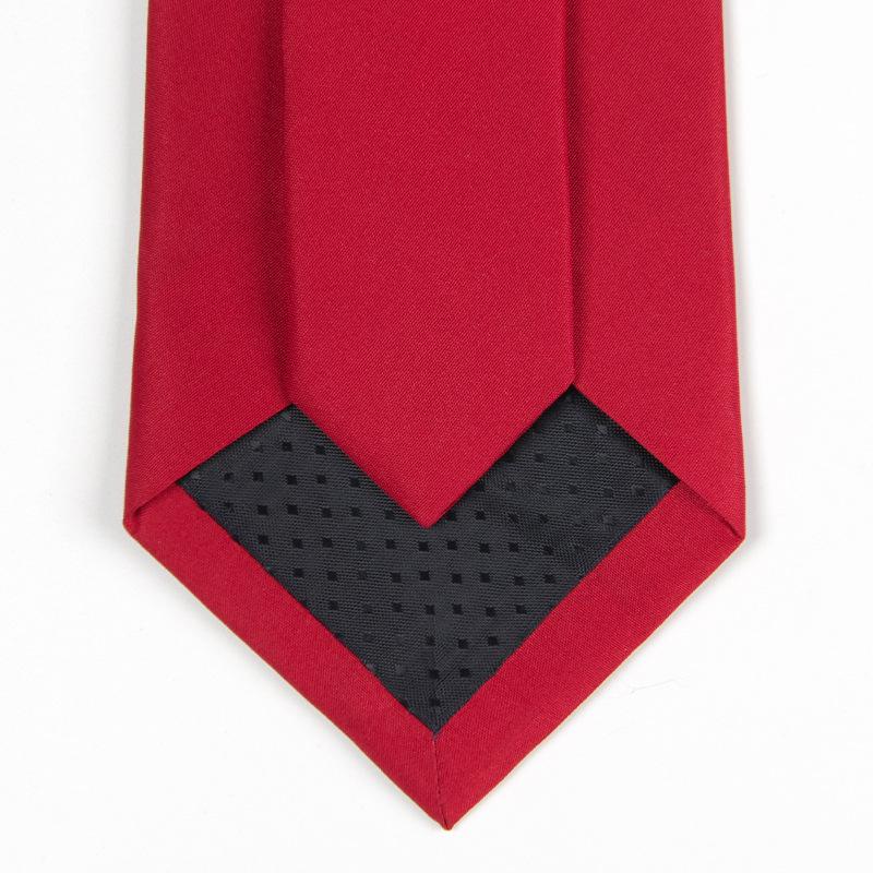 Men's Business Formal Handmade Solid Black 8cm Tie, Professional Attire, Red Wedding Tie