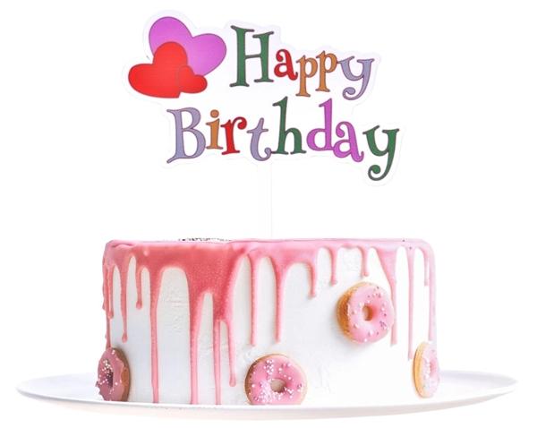 Happy Birthday Colorful Acrylic Cake Topper