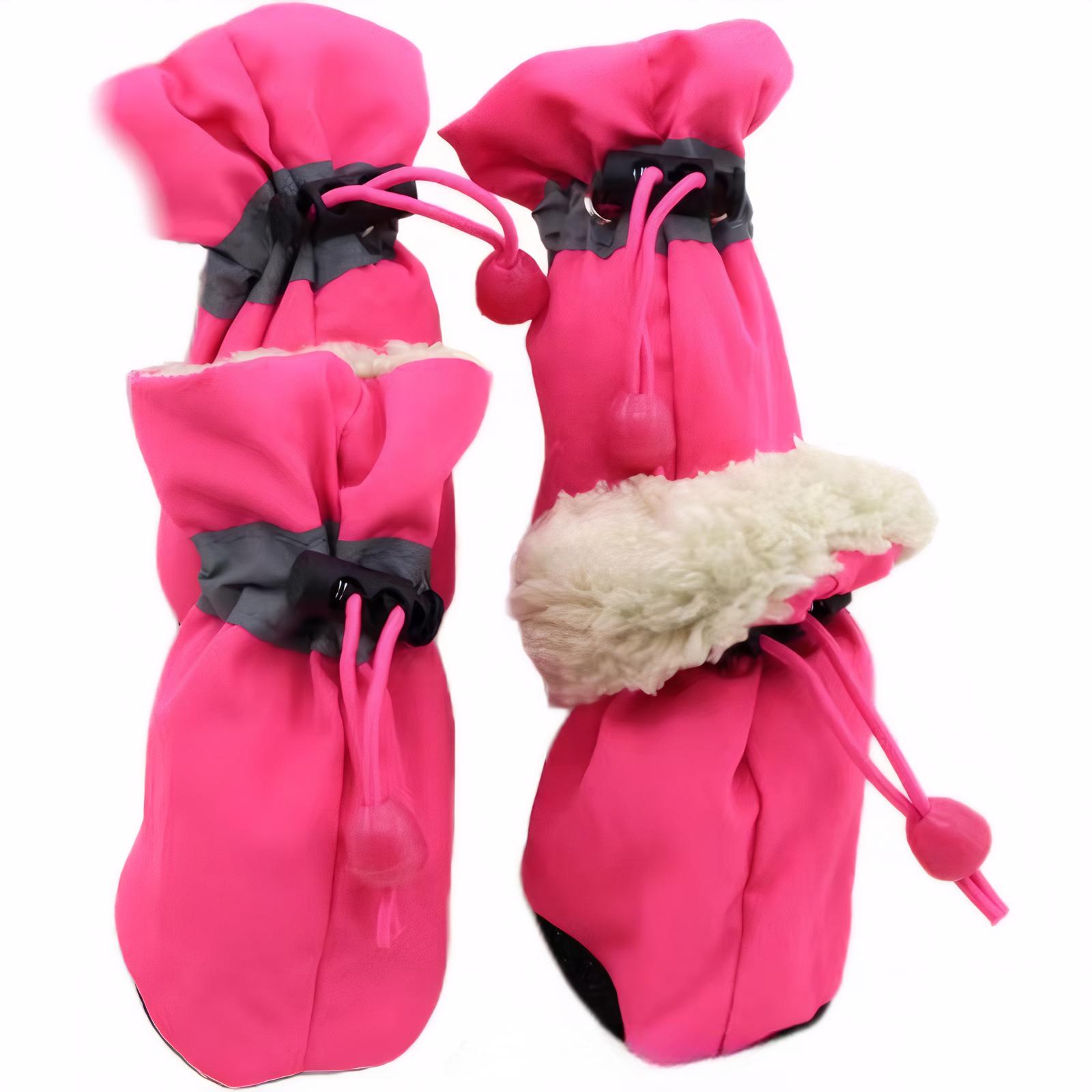 

Обувь для собак, которая не спадает. Дышащая обувь с мягкой подошвой. Нескользящая обувь для ходьбы. Регулируемые чехлы для лап собак. Сапоги для кошек, непромокаемые. 4 розовый