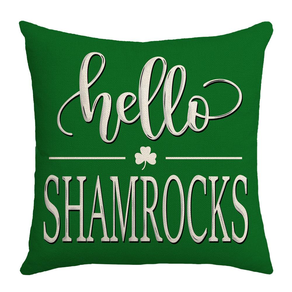 New Home Sofa Pillow Cushion Cover Green Festive Atmosphere St. Patrick's Day Pillow