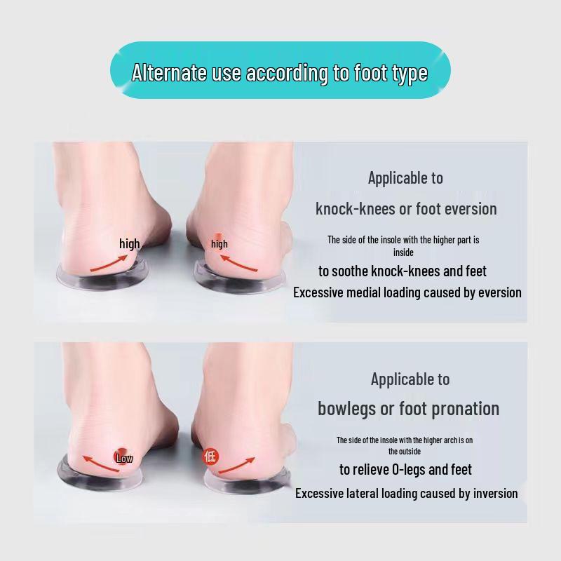Orthopedic Heel Pads for Foot Inversion, Calf Eversion & XO Leg Correction with Volcanic Magnet Support