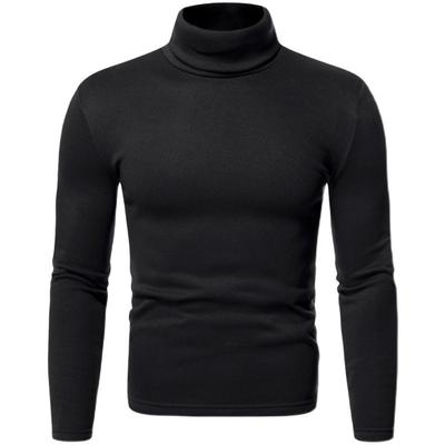 Maglione da uomo in tinta unita con collo alto in velluto, maglione autunnale e invernale, maglione in pile da uomo