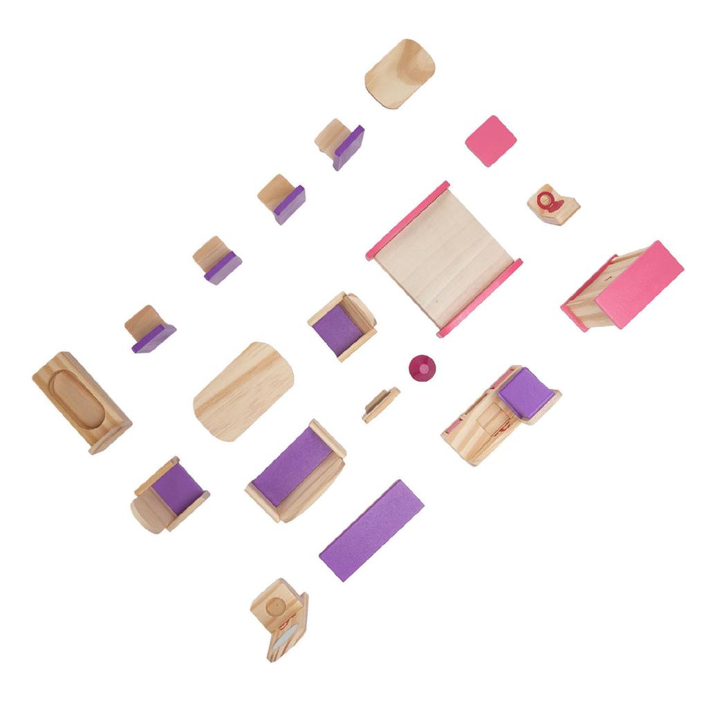 Dollhouse Furniture Set Wooden Delicate Details Educational Miniature Furniture Set Mini Furniture