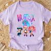 Popular Cartoon Print Women T-Shirt Cartoon Design Casual Harajuku Style T-shirts Girls Round Neck Short Sleeved Top Fans Gifts