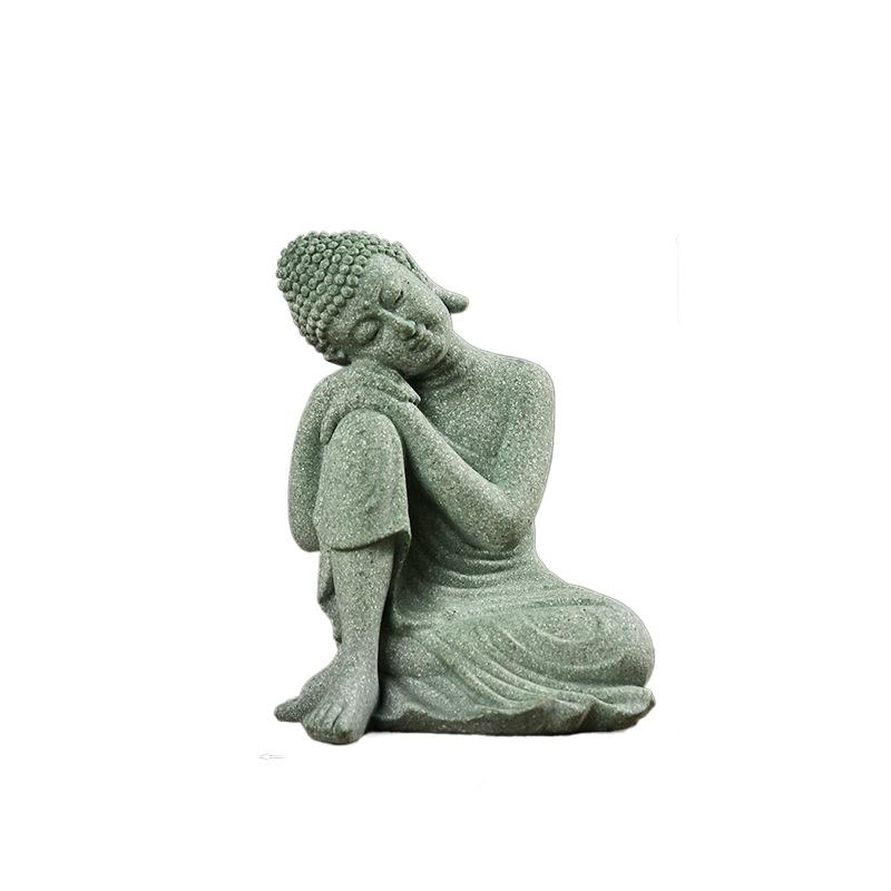 

Дзен Будда статуя прикраси акваріум рокарій бонсай тече вода фігура мікроландшафтне прикраса зелений пісковик невелике ремесло