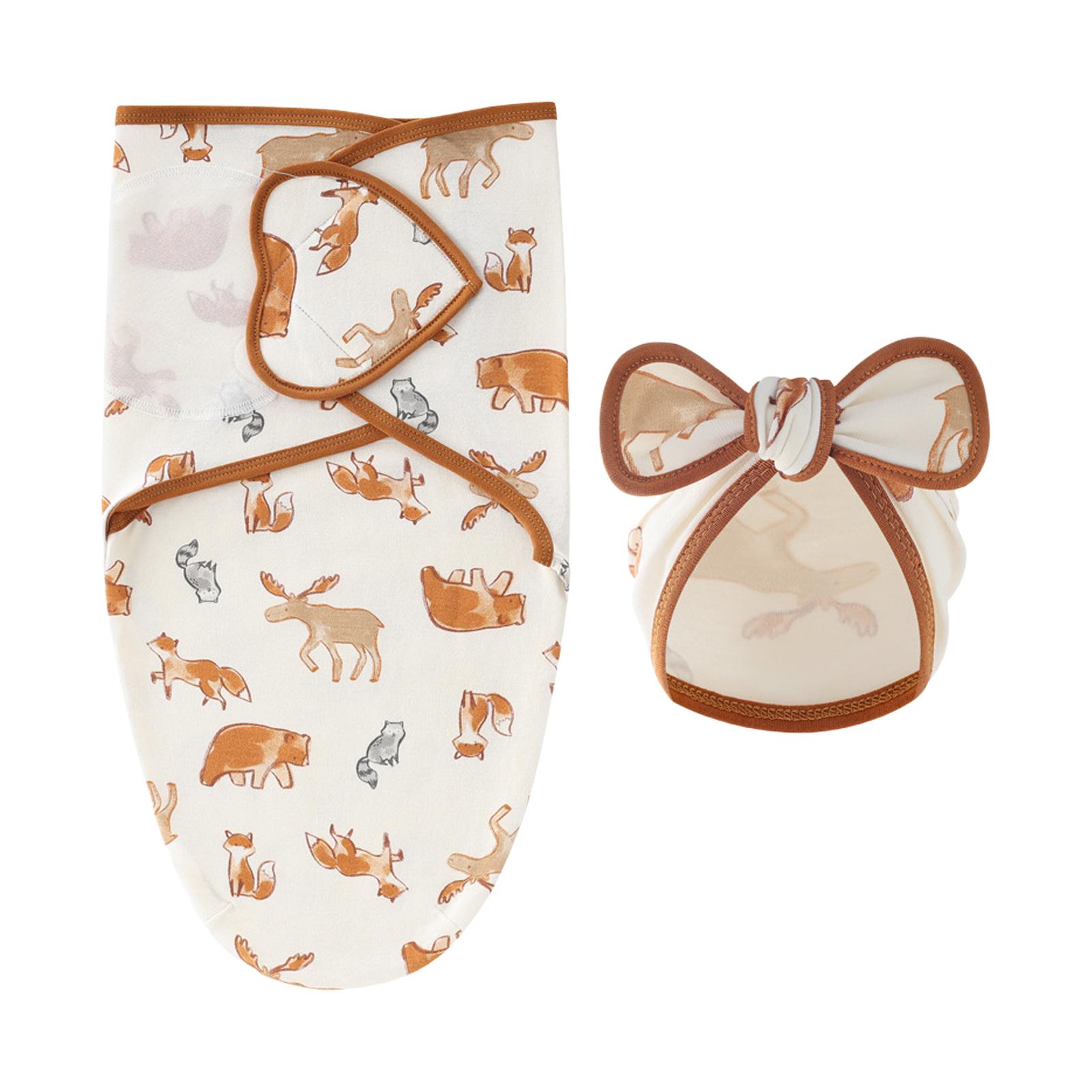 

Комплект из 2-х детских одеял с бантом, больничной шапочкой, мягким дышащим спальным мешком для новорожденных 0-3 месяцев, полотенцем и чепчиком 16