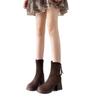 Pile Long Boots Two Wear Women's Boots 2025 Autumn and Winter New Heightening Trouser Boots Removable Thick Heel Thick Sole Knight Boots