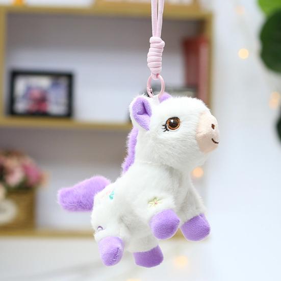 Rainbow Pony Plush Keychain Cute Soft Stuffed Animal Toy for Bag Backpack