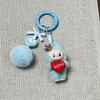 Cartoon Cute Flocking Mini Standing Mobile Phone Pendant Schoolbag Doll Keychain Gift