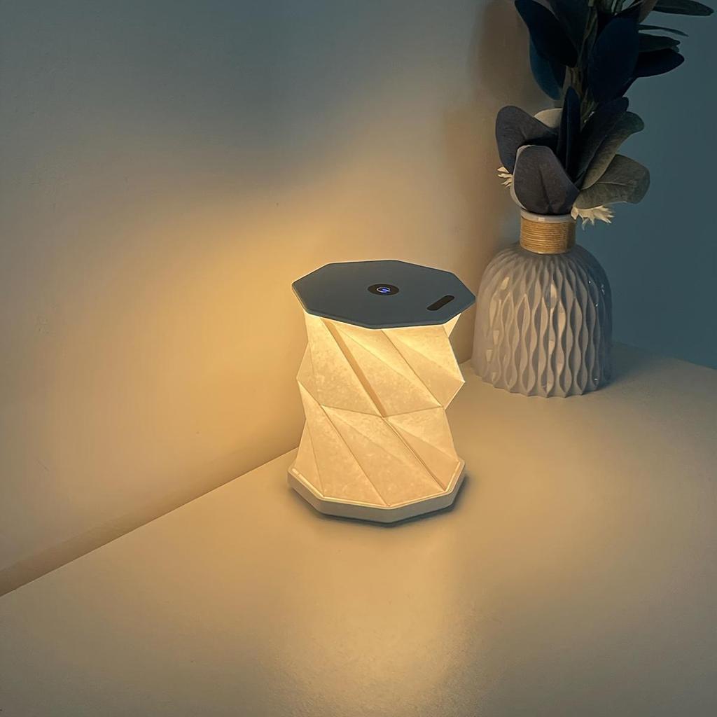 1Pc Outdoor Portable Folding Table Lamp Dimmable Paper Lantern for Camping Traveling Tent Night Light Emergency Home Bedroom Decor