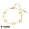 INS Stainless Steel Five Leaf Flower Bracelets For Women Temperament Classic Hollow Floral Link Chain Bangles Wedding Jewelry