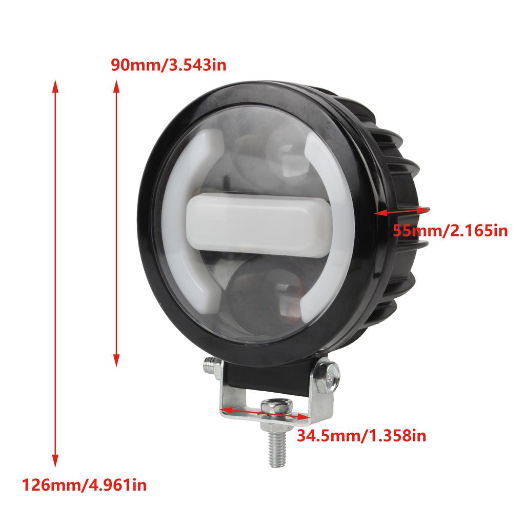 Universal 3.5 inch Motorcross Additional LED Spotlight White Yellow Light Motorcycle Hi/Lo Driving Fog Lamp For Yamaha Suzuki