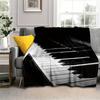 Piano Music Pattern Digital-printed Polyester Bedroom Velvet Flannel Cover Blanket Fleece Soft Sofa Cover Blankets for Beds
