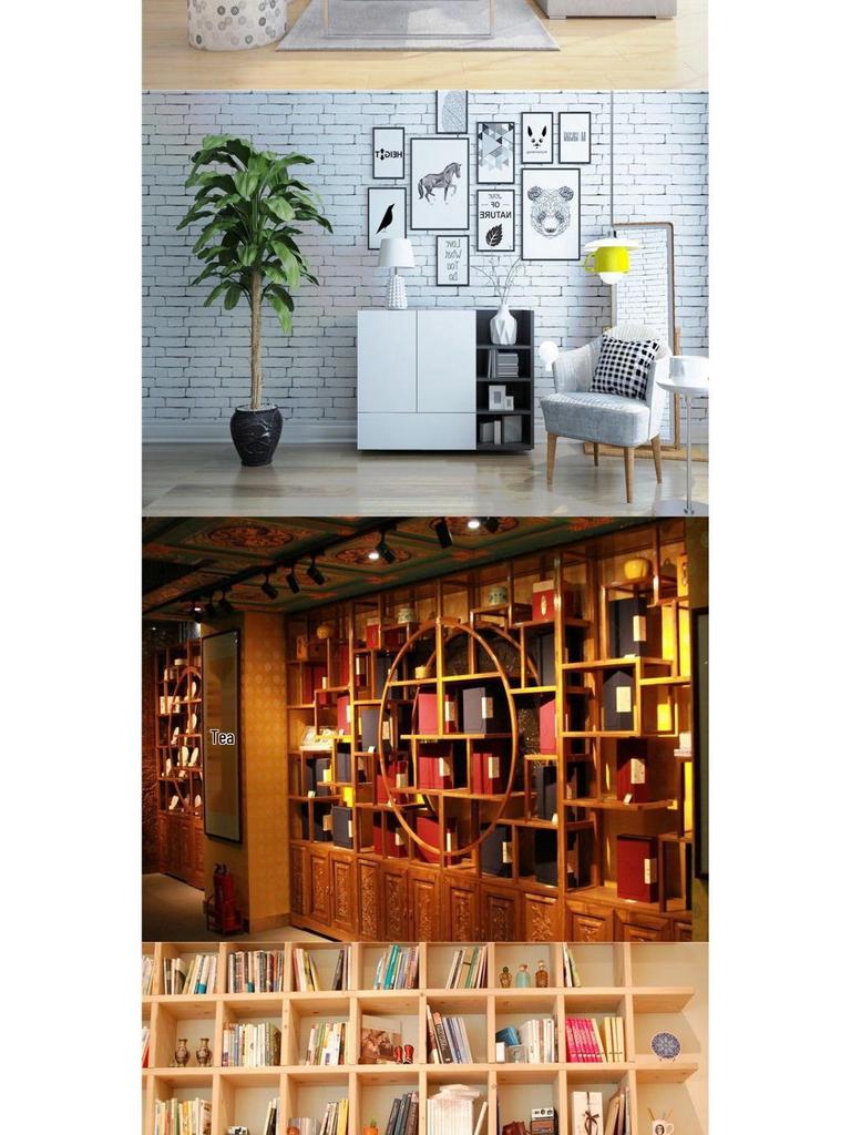 High-Definition Douyin-Moderator-Hintergrund: Bücherregal Bürodeko