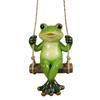 Resin Hanging Frogs Yard Decors, Swinging Green Frogs Ornament for Outdoor Garden Patios Porch Balconies Tree Branch and Plant Display