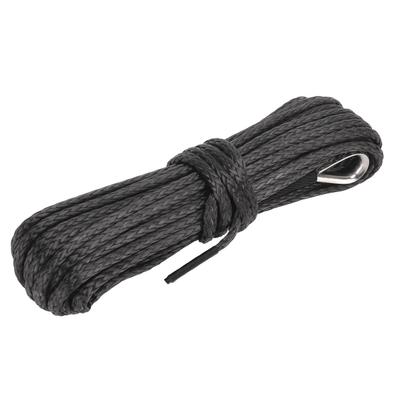 Câble de treuil 15m50ft Nylon Noir Résistant à l'usure Remplacement pour SUV Camion VTT UTV