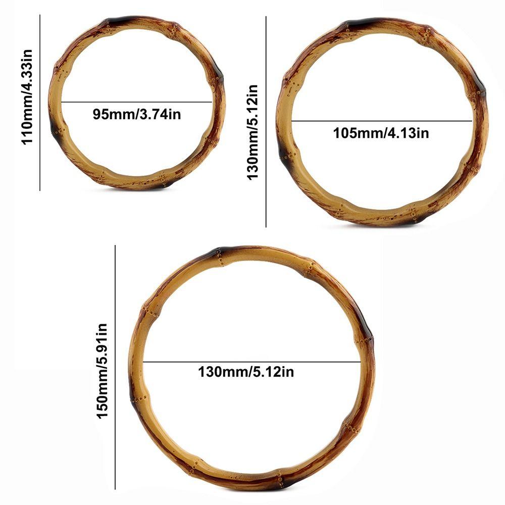 DIY Craft Projects Round Bamboo Handbag Handle Plastic Retro Bag Handle Beach Bag Handles