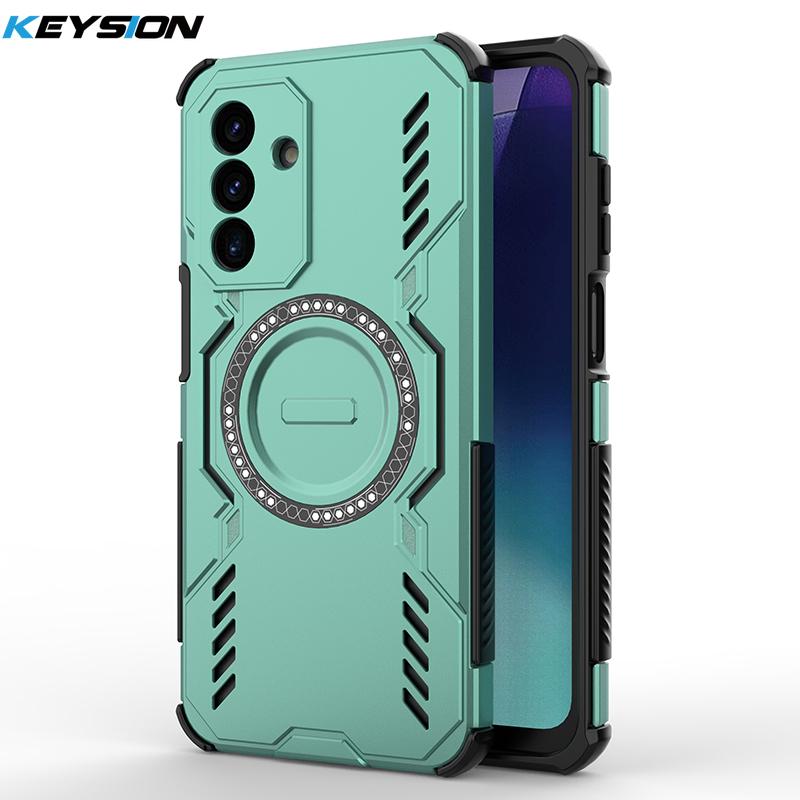 

KEYSION Полый чехол для отвода тепла для Samsung A17 5G Силикон+ПК Магнитное охлаждение Ударопрочный чехол для телефона для Galaxy S25 FE 5G for Galaxy S25 FE зелёный