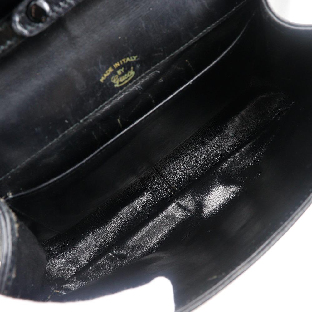 GUCCI Old Gucci Shoulder Bag Sherry line 2-way clutch black Calfskin Women Used