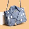 Personalized Suit Bag Fashionable Rivet Single-shoulder Bag Versatile Crossbody Denim Small Square Bag for Ladies