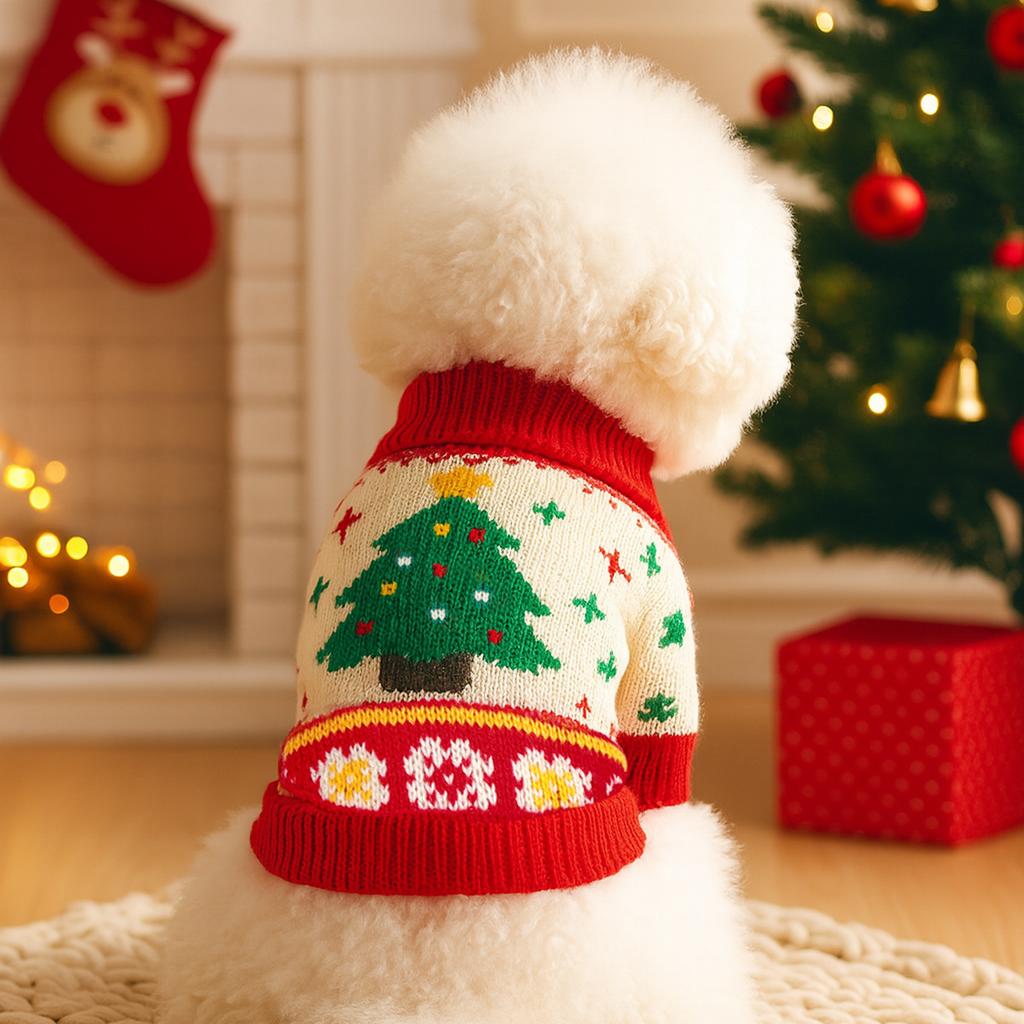 Autumn and Winter Warm and Comfortable Dog Sweater Clothes Pet Cat Clothing Flower Sweater Collection