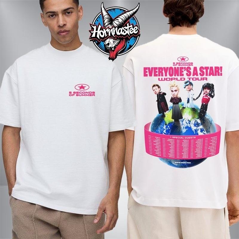 5 Seconds of Summer Everyone s A Star World Tour 2026 Fan Gifts Unisex T-Shirt S