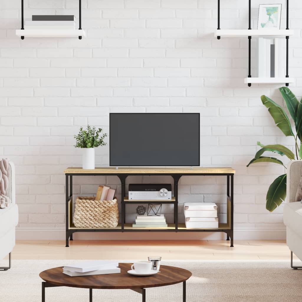 TV Cabinet Sonoma Oak 100 x 35 x 45 cm Particleboard & Iron
