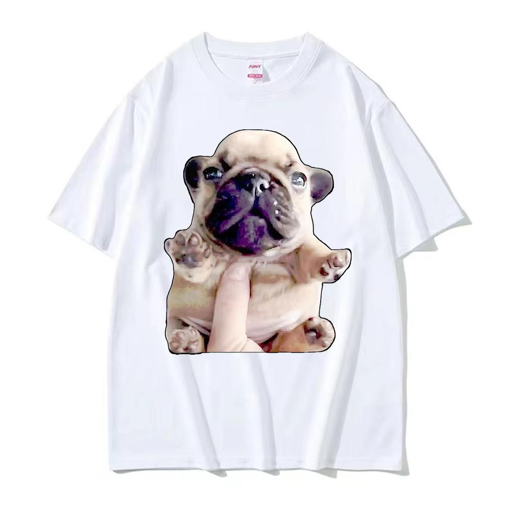 French Bulldog Funny Pibble Meme T-shirt Unisex Summer Tops Kawaii Cute T Shirt Men Women High Quality Cotton T-shirt Streetwear