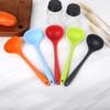 5 Color 200mm Non-stick Silicone Ladle Soup Spoon Heat Resistant Round Scoop All-in-one Silicone Large Spoon Kitchen Utensils