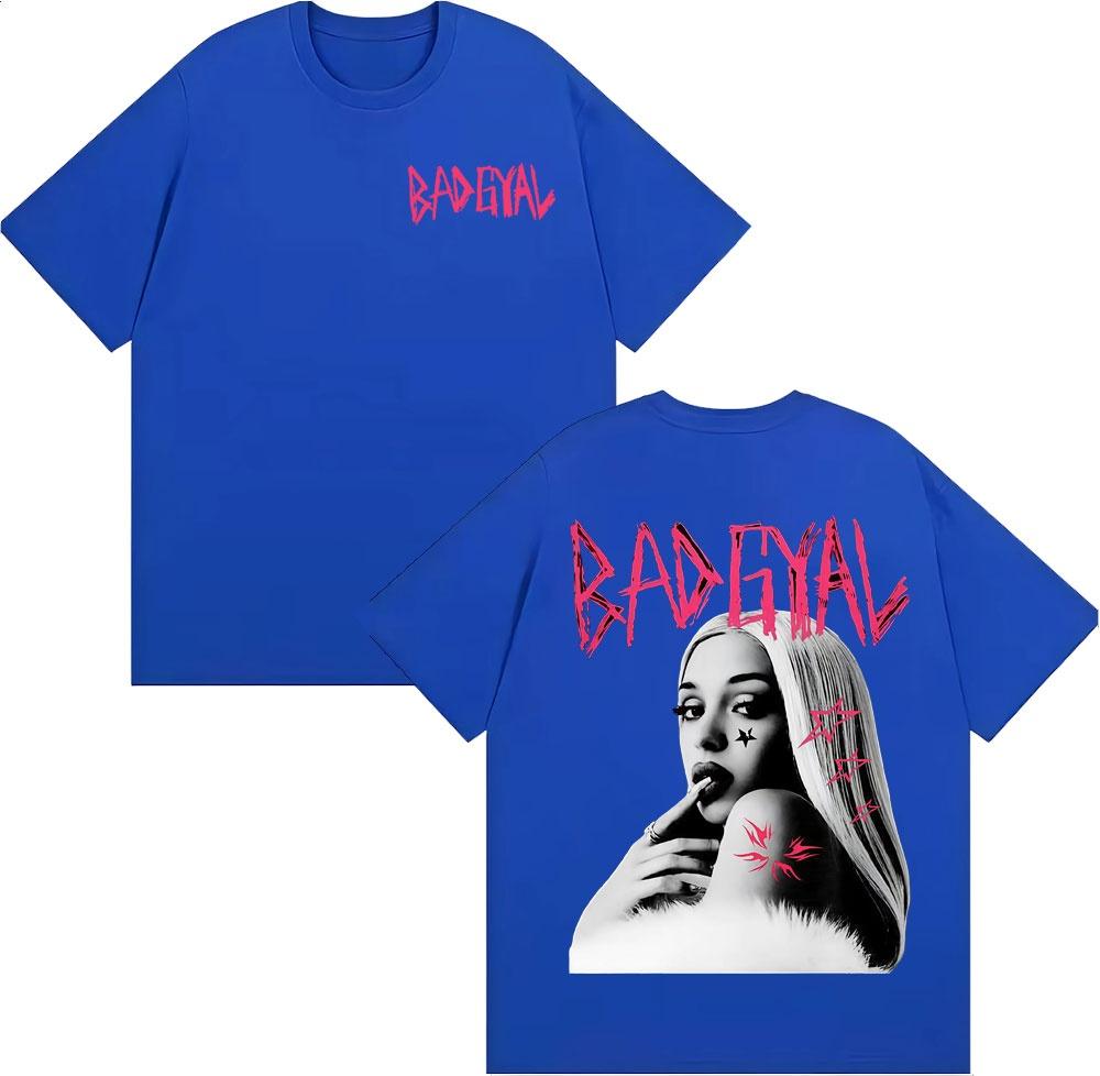 Singer Bad Gyal Album Graphic T-shirt Unisex's Women's Summer Cotton Y2K Clothing Breathable Hip Hop Round Neck Short Sleeve Top
