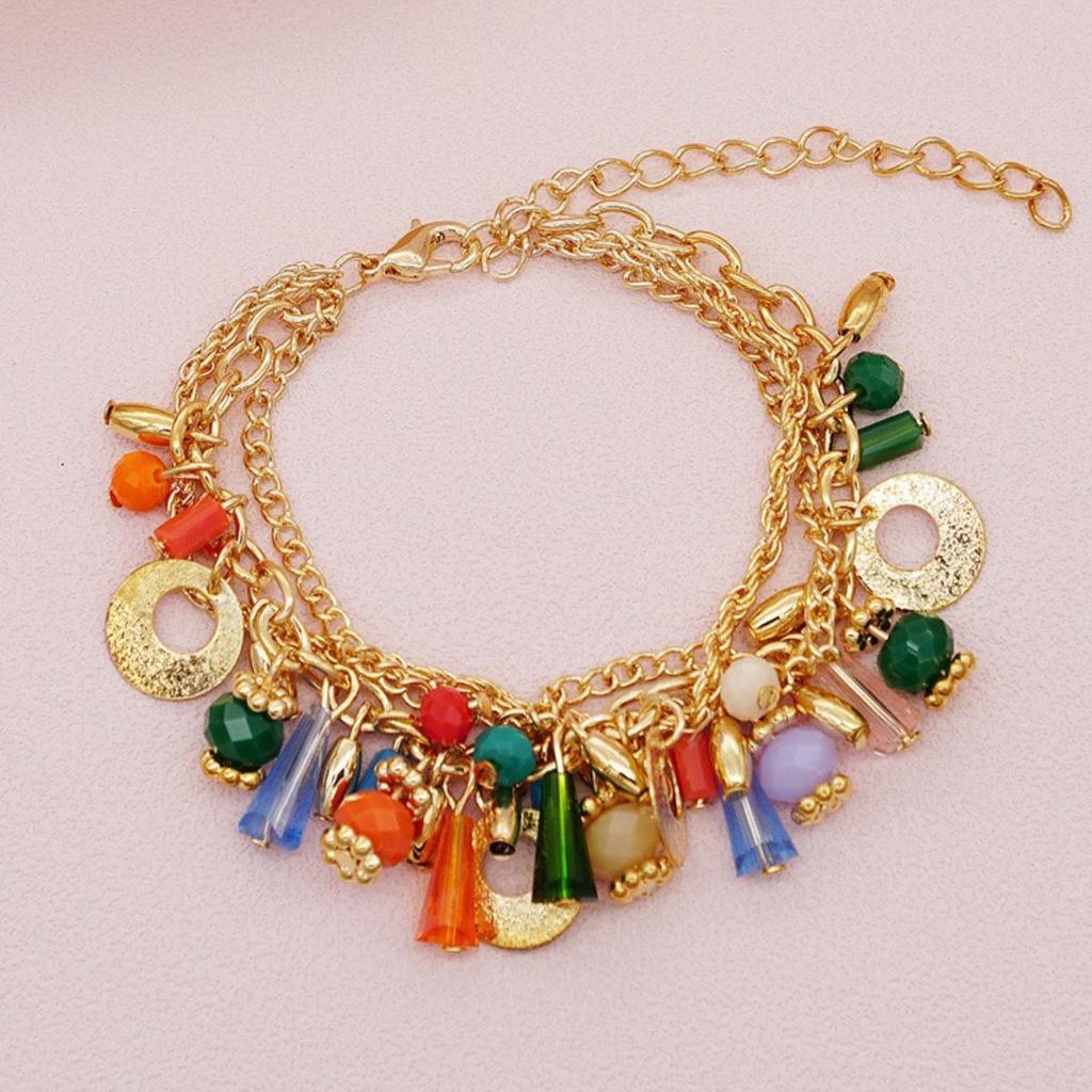 Bohemian Multicolor Glass Beaded Bracelet for Women
