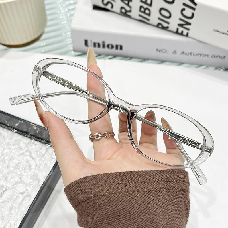 Modische ovale Lesebrille für Damen, ultraleicht, Persönlichkeit, Blaulichtfilter, Altersweitsichtbrille, Dioptrien bis +4,0