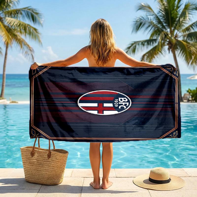 Asciugamano da Spiaggia Asciugatura Rapida in Microfibra Assorbente Portatile da Viaggio Asciugamano da Nuoto Stampa Bologna FC