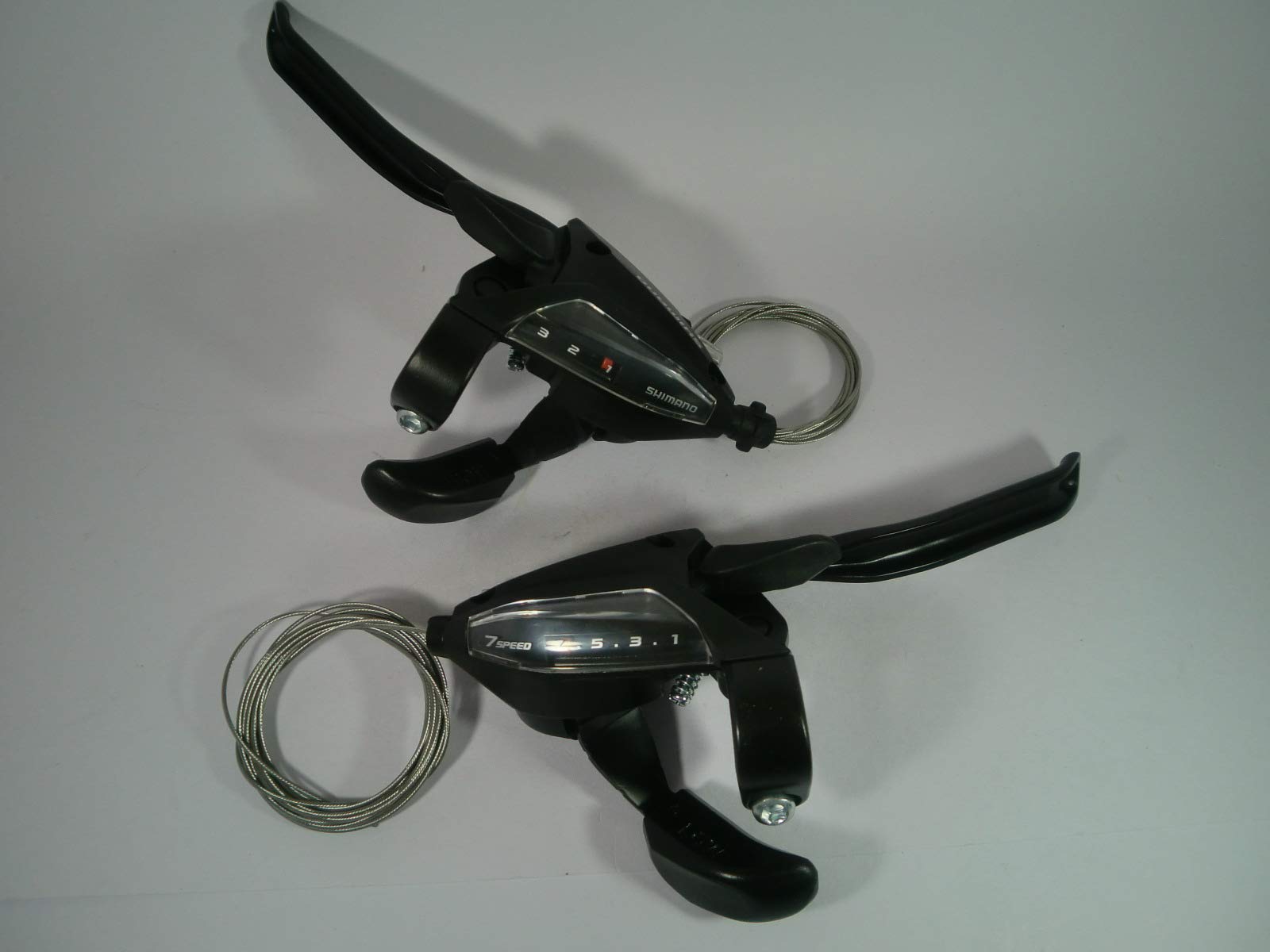 

Shimano ST-EF500L4/7R4 Brake/Shift Levers, 3x7-speed, 4-finger, 960mm, Black (Compatible with V, Disc, Caliper, and Cantilever Brakes)