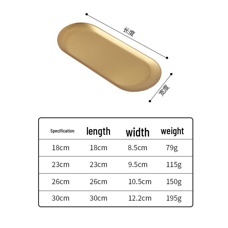 Stainless Steel Oval Dessert Plate - Creative Restaurant Tray, Korean Gold Serving Dish, Custom Logo.
