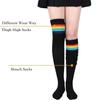 Breathable Long Knit Socks Party Striped Socks New Thigh High Stockings