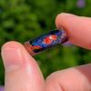 8MM Unique Men's Fashion Stainless Steel Rings Red Abalone Shell Inlay Wedding Band Jewelry Engagement Party Steel Ring Gift