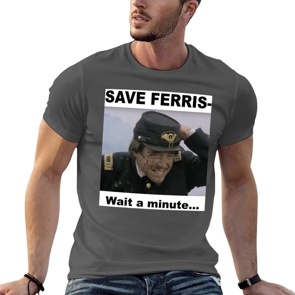 Glory SAVE FERRIS Matthew Broderick TShirt Sweat Resistant Workout Tee Shirt