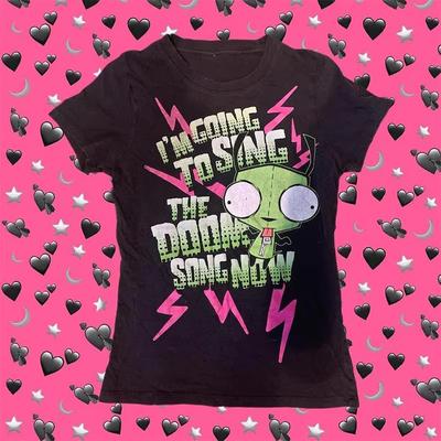 Ästhetische Emo y2k Oberteile Baby T-Shirts Oberteile Streetwear Gothic Harajuku Grafik Cool Girl T-Shirt Vintage Crop Tops Damenkleidung