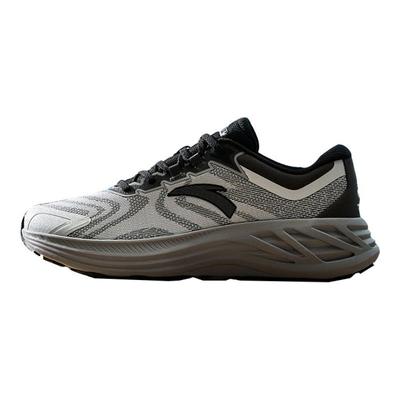 Round Toe Lace-Up Shock Absorbing Wear-Resistant Low-Top Running Shoes Men Sneaker Gray Black 112415531-3