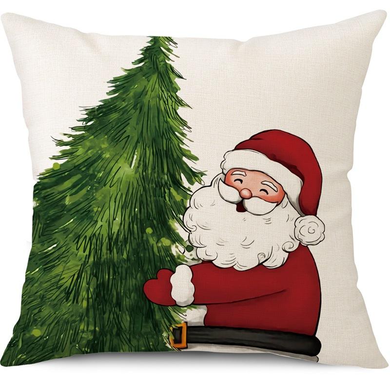 45cm Merry Christmas Cushion Cover Pillowcase 2025 Christmas Decorations for Home Ornament Happy New Year Christmas Decor 2026