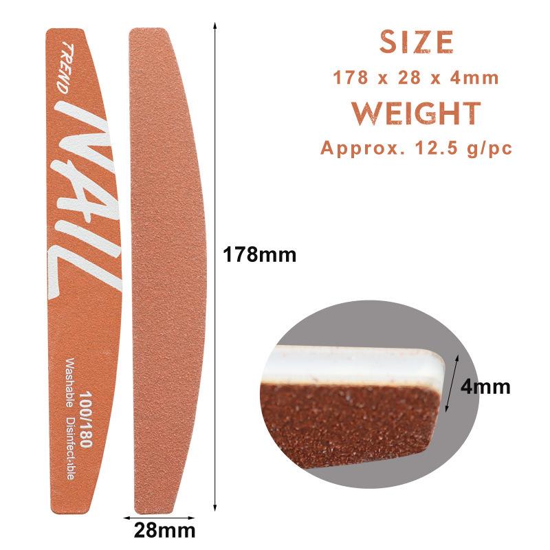 Nail Technician's Double-Sided Shaping & Polishing File - Wear-Resistant, Washable, Thin for Nail Art