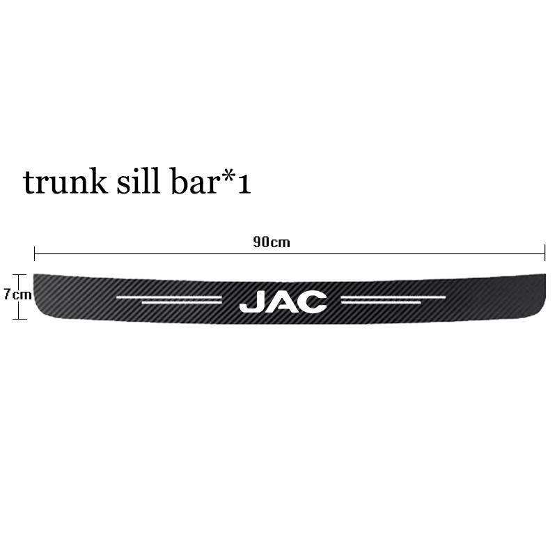 Carbon Fiber Car Door Sill Stickers For JAC Refine J3 J2 S5 A5 J5 J6 J4 Vapour S2 T8 Rear Trunk Bumper Guards Decals 1pcs-For-JAC