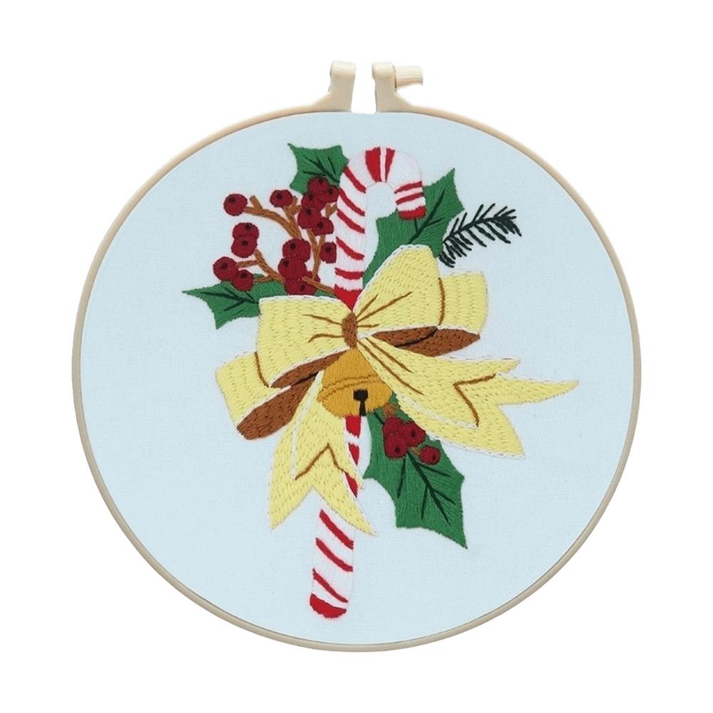 Handmade Christmas Embroidery Kit Snowman Tree Reindeer DIY Embroidery Kit Home Decor Suitable Beginners Cross Stitch Set